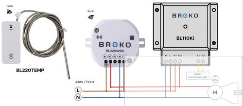 BL220W - Fensterkontaktschalter Einbauversion für Kochfeldabzüge DIBt