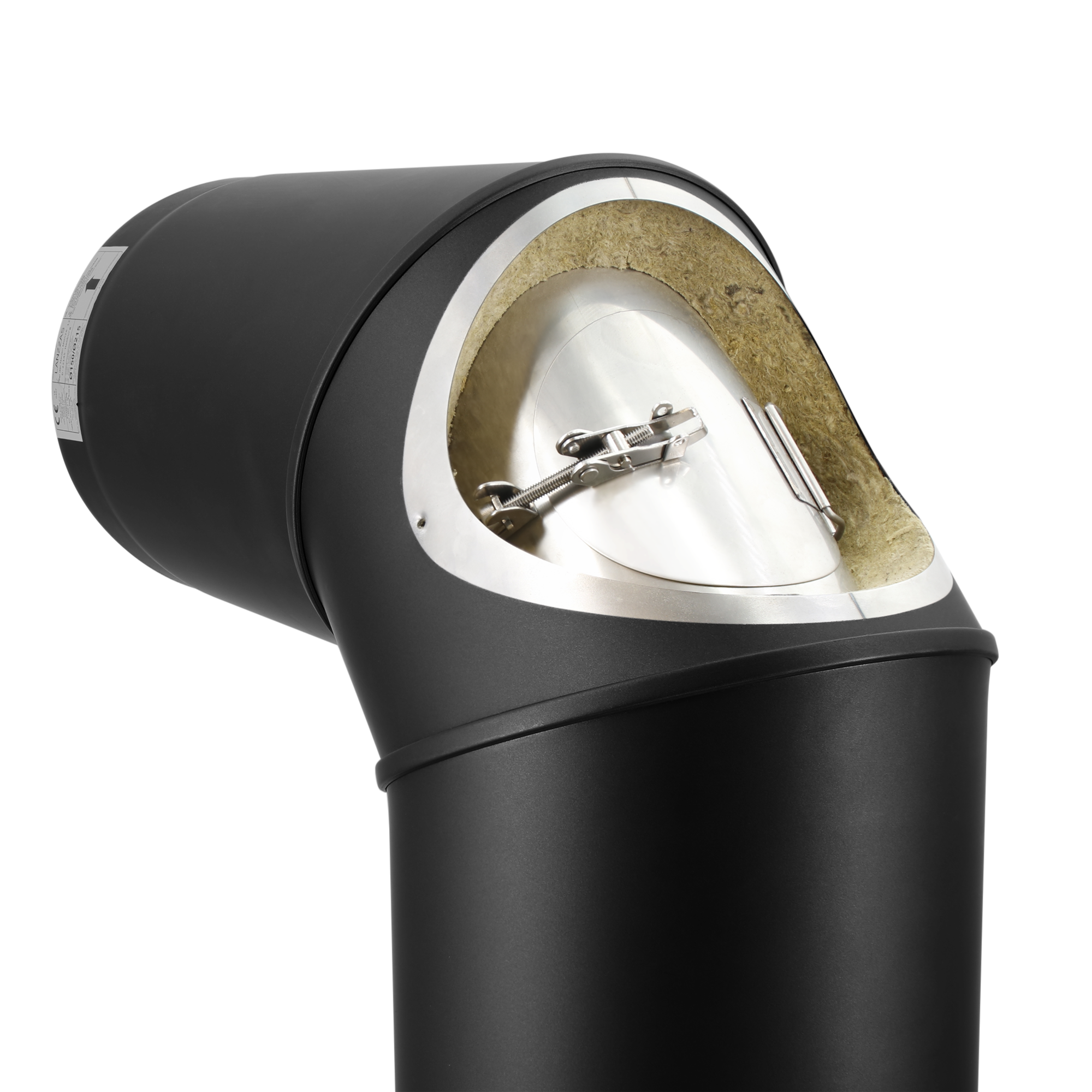 Bogen 90° mit Drosselklappe und Tür