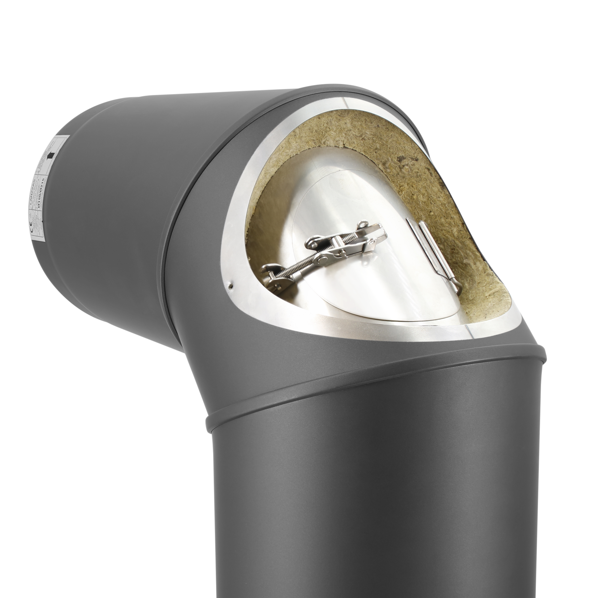 Bogen 90° mit Drosselklappe und Tür