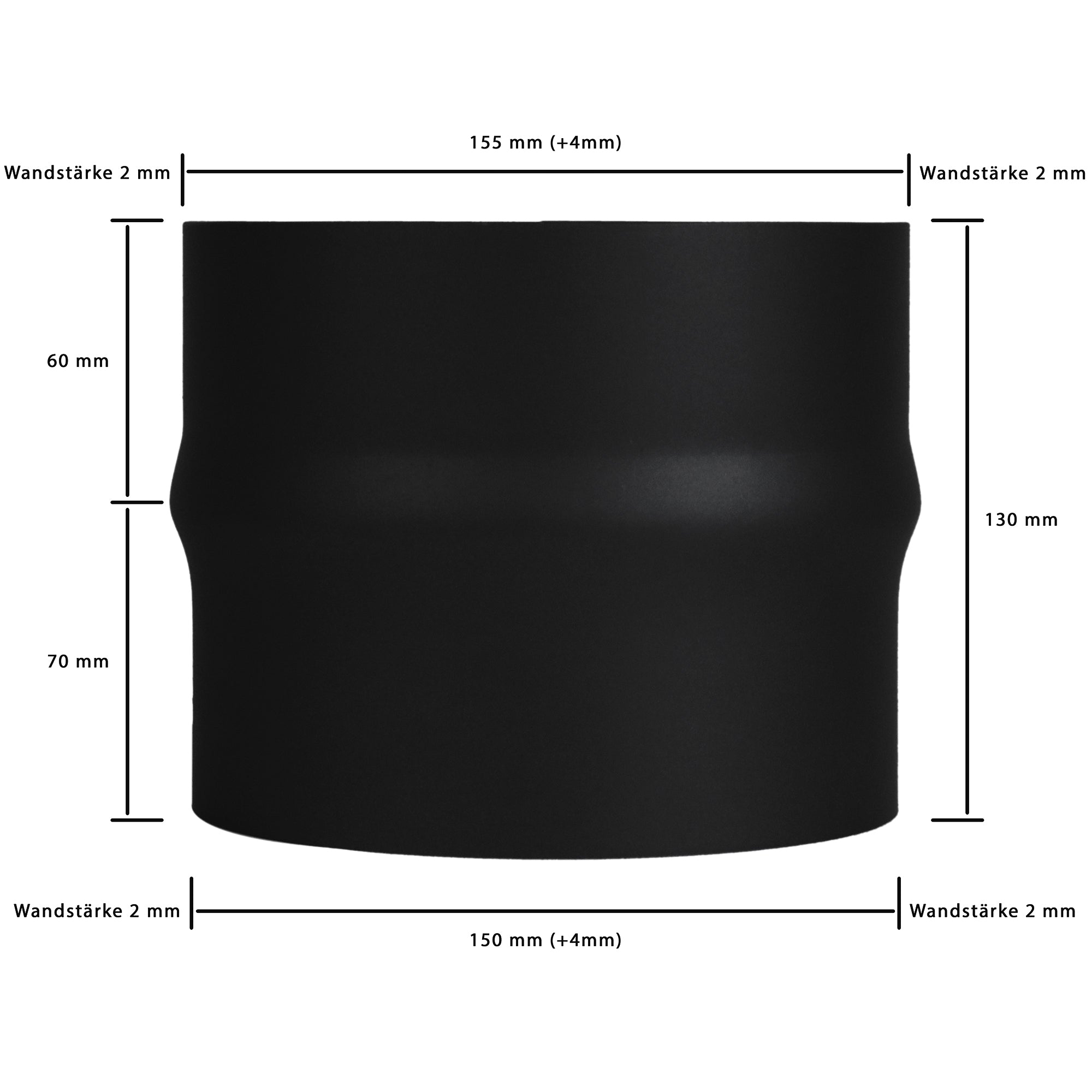 Erweiterung von Ø 150 mm auf Ø 160 mm