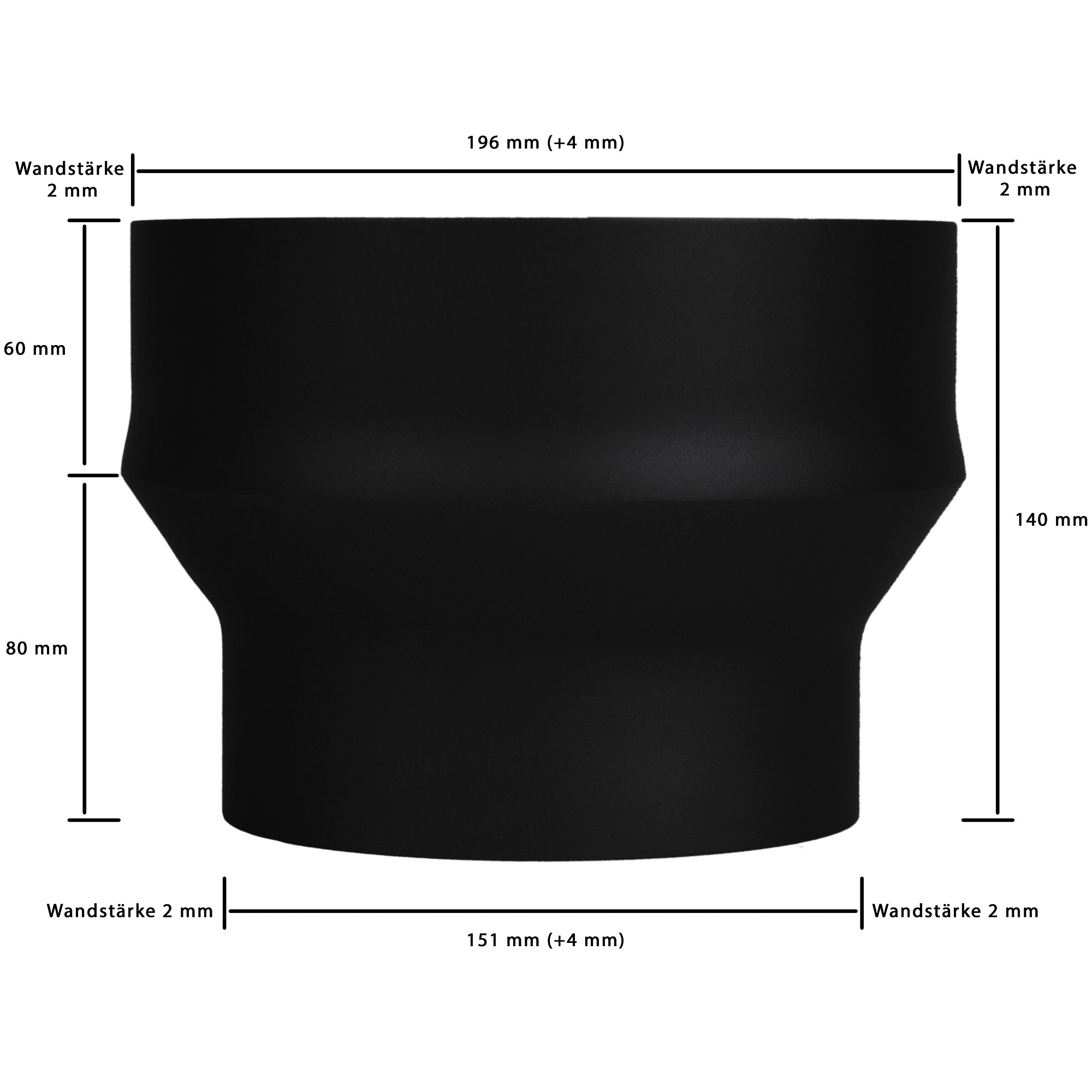 Erweiterung von Ø 150 mm auf Ø 200 mm