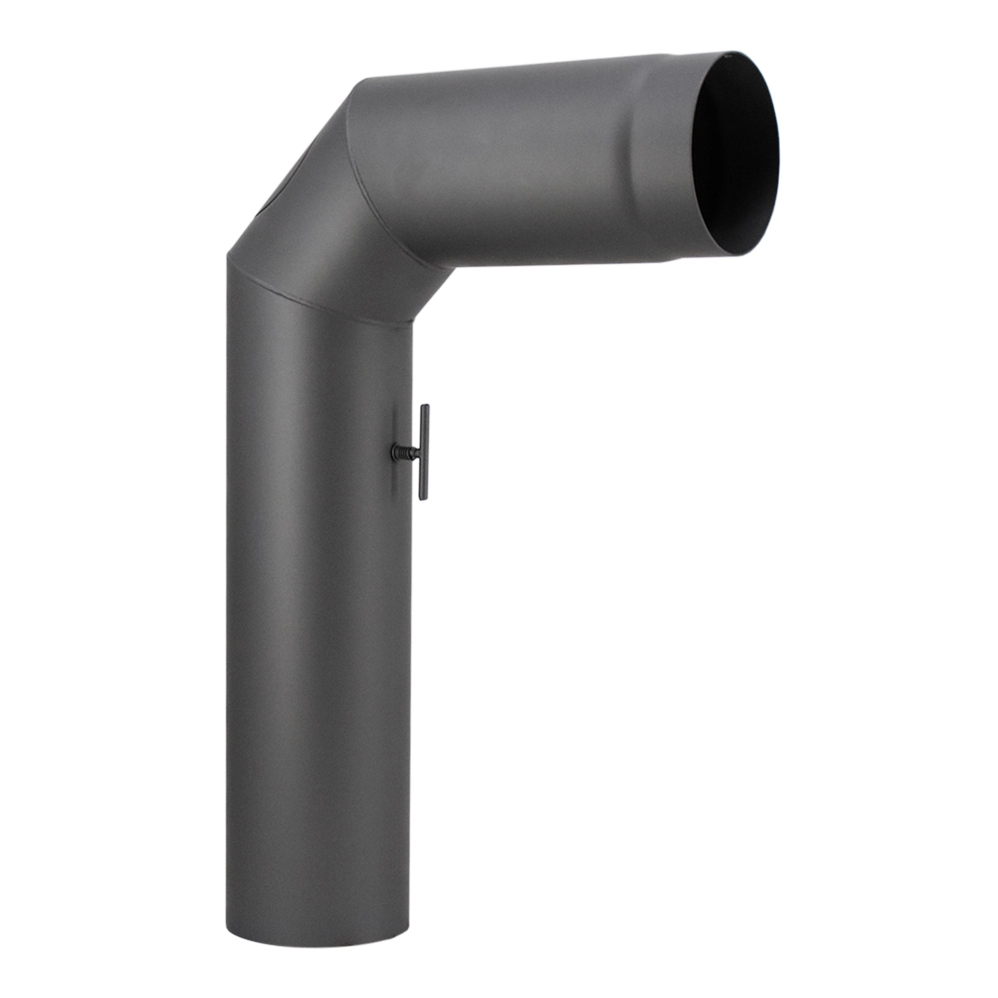 Hauptrohr-Set 2x abgewinkelt (2x 45°) mit Drosselklappe und Reinigungstür