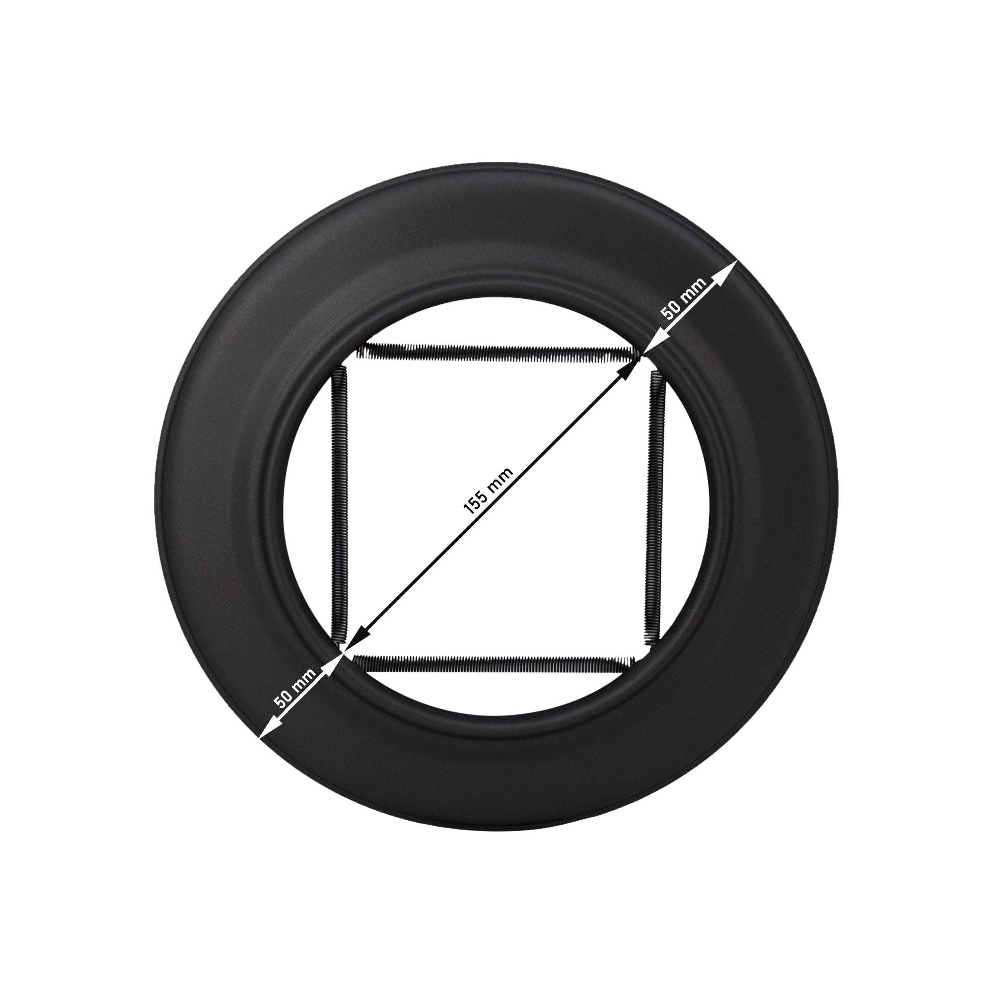 Wall rosette with 50 mm edge with tension springs