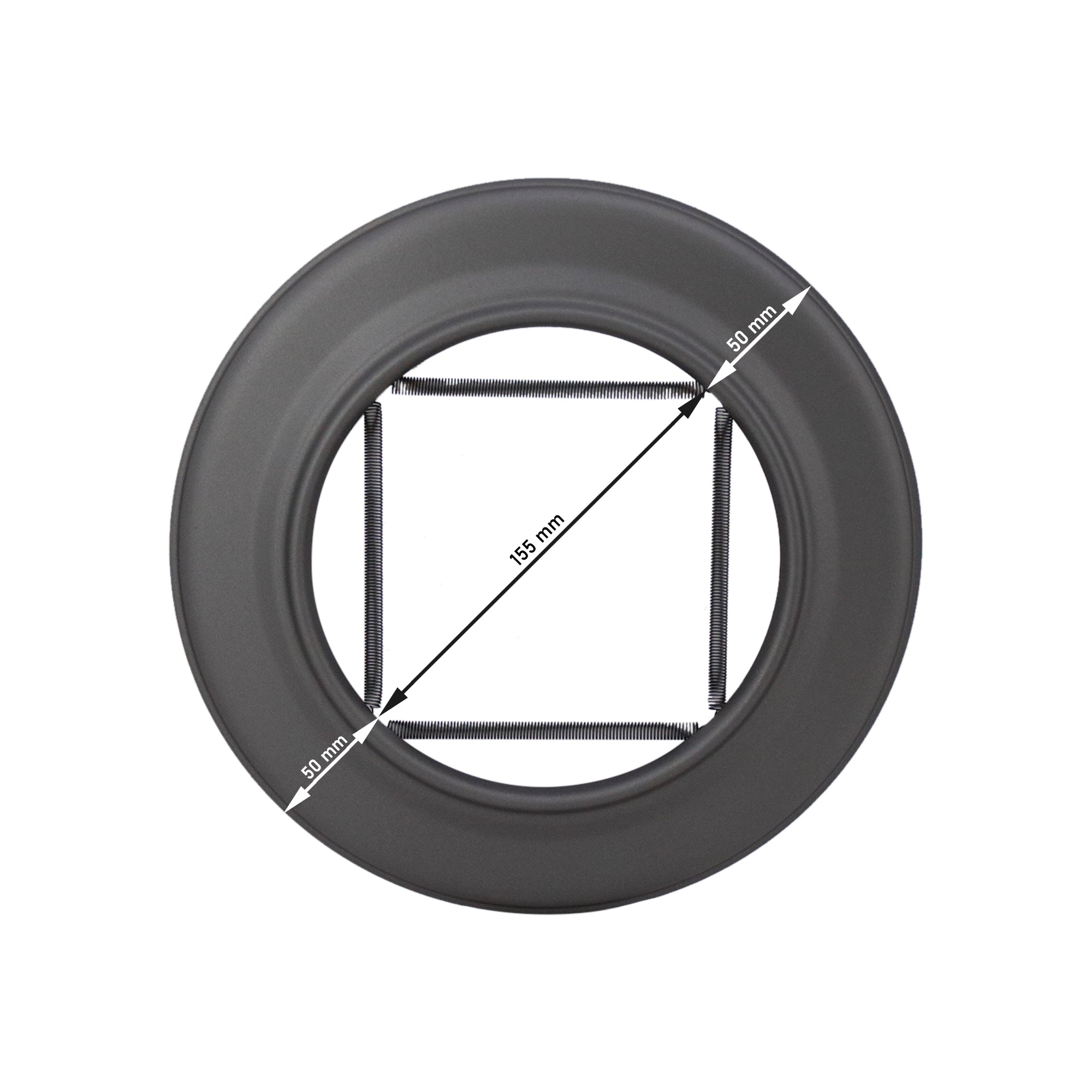 Wall rosette with 50 mm edge with tension springs