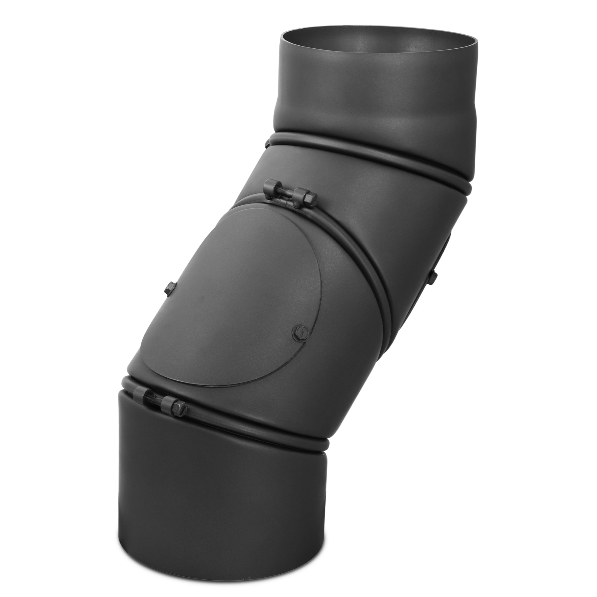 Stovepipe elbow 0° - 135° adjustable with cleaning door