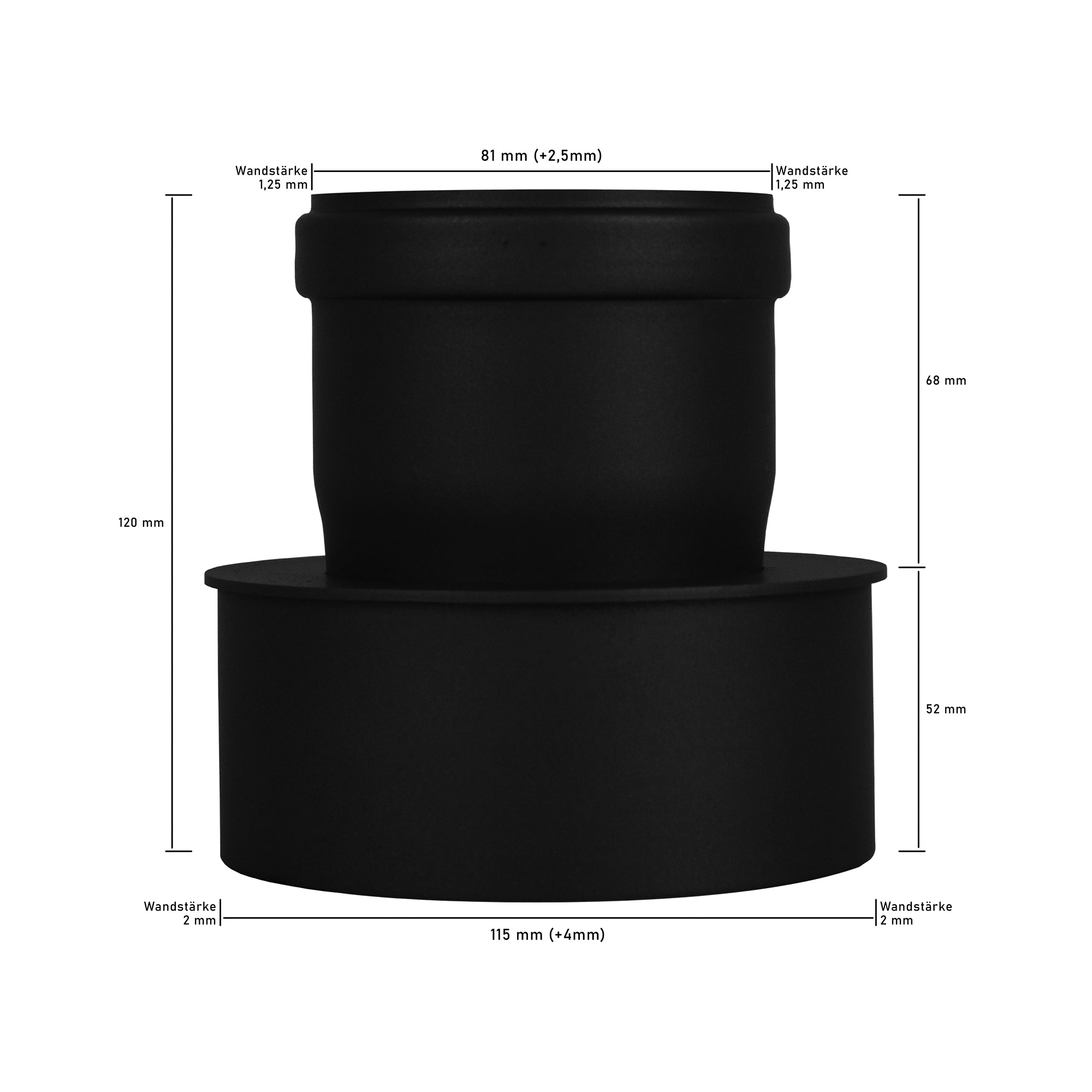 Erweiterung von Ø 80 mm auf Ø 120 mm