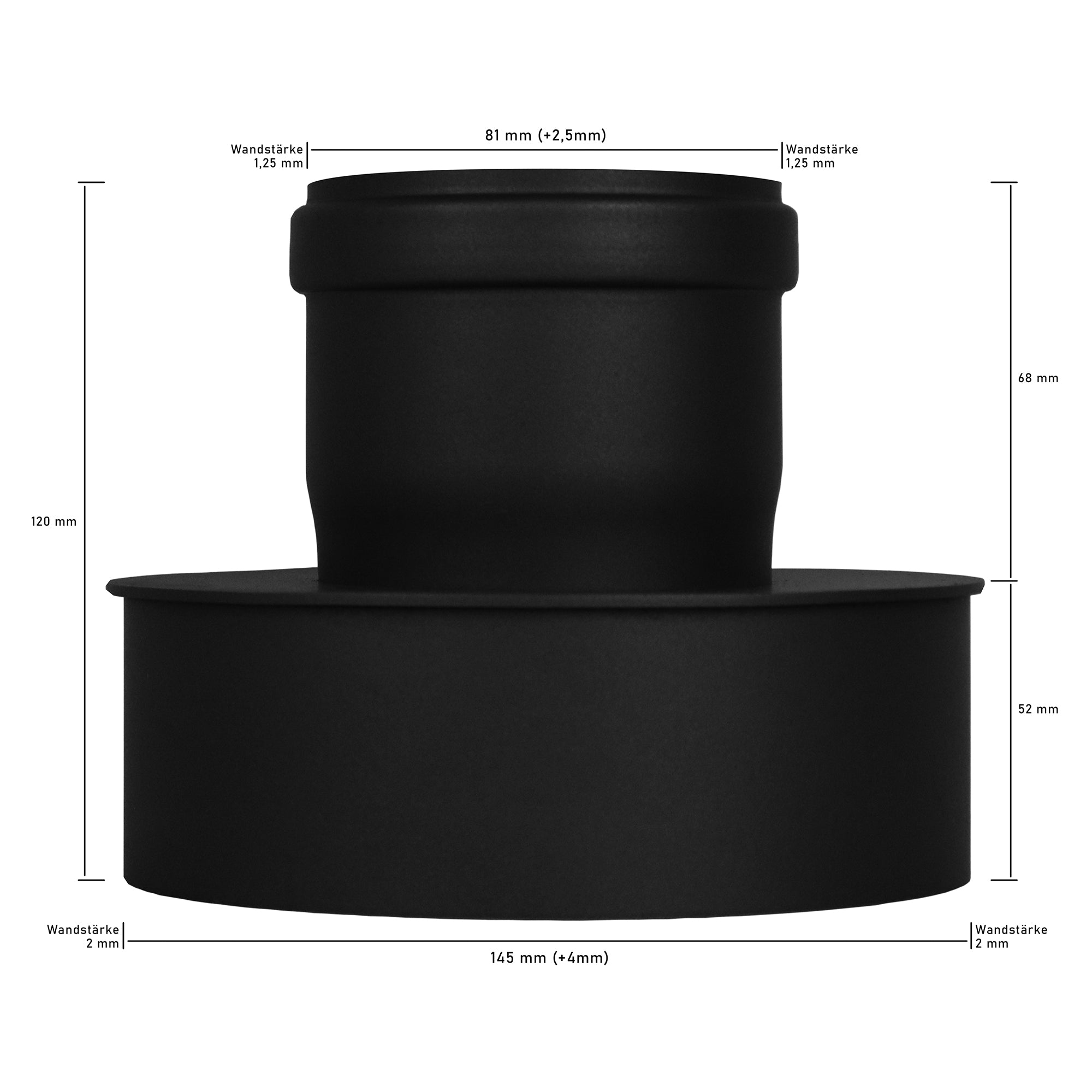 Erweiterung von Ø 80 mm auf Ø 150 mm