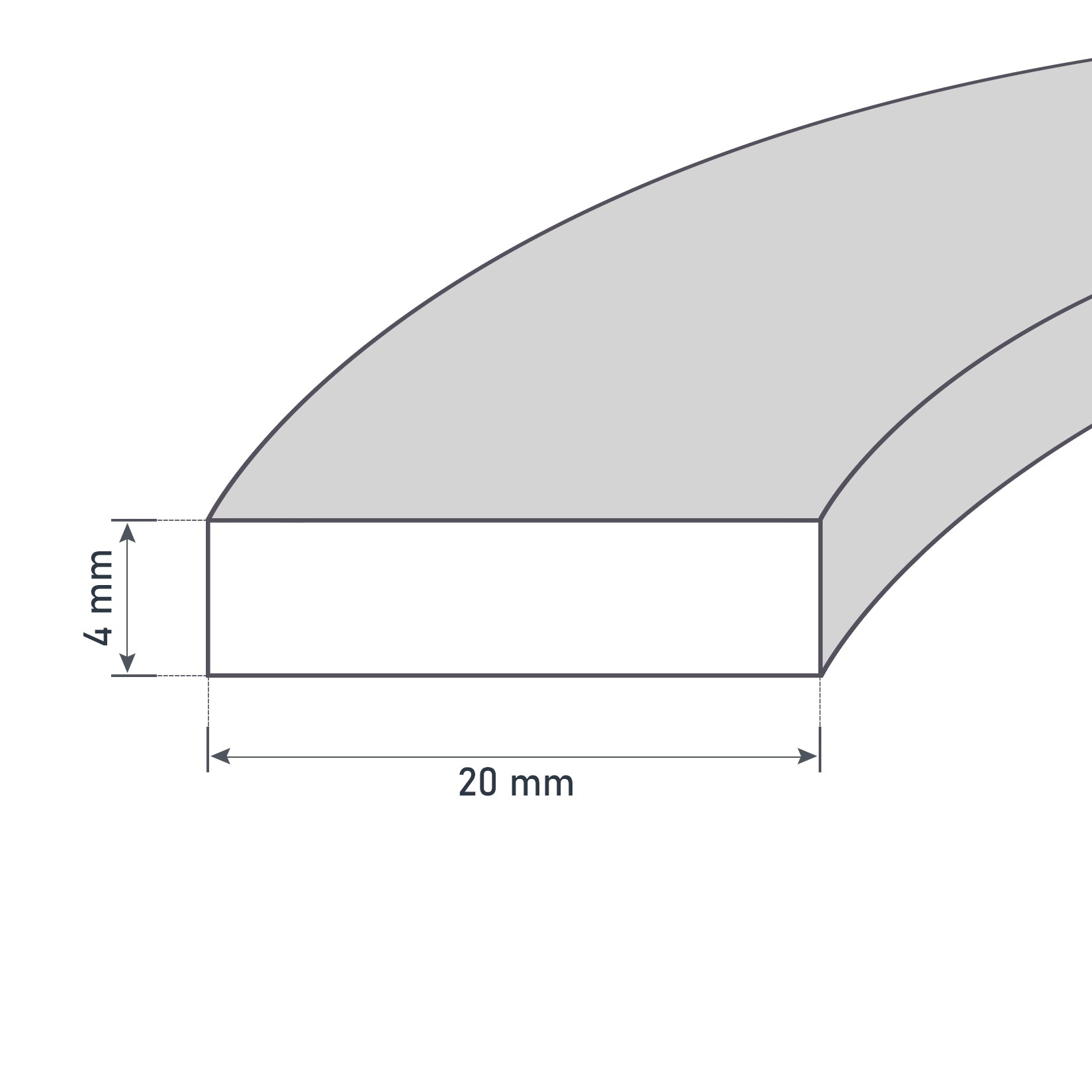 20 x 4 mm Flachdichtung, feuerfestes Dichtungsband selbstklebend