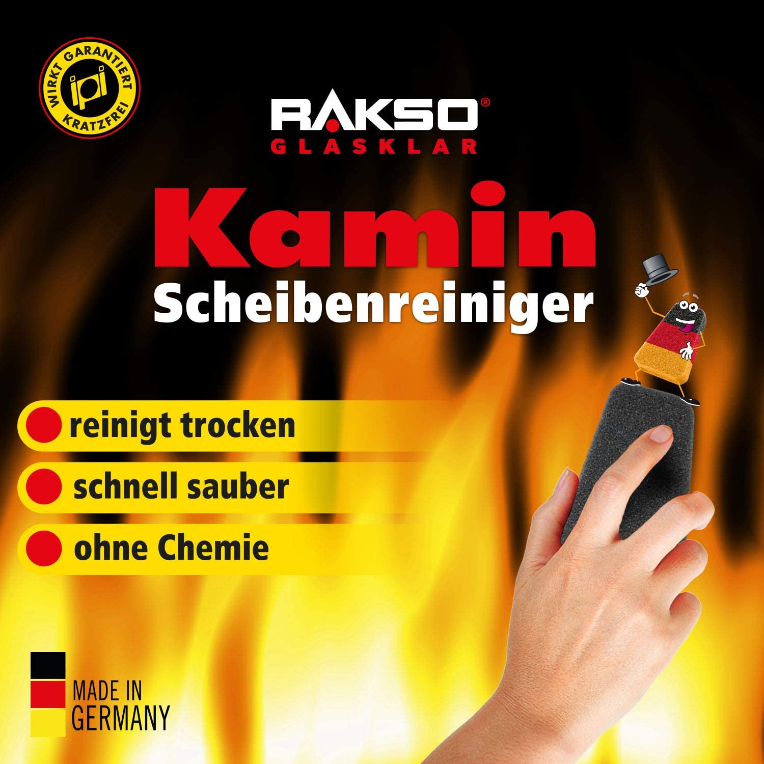 Glas-Reiniger für Kamin-Scheiben Ofenglasreiniger