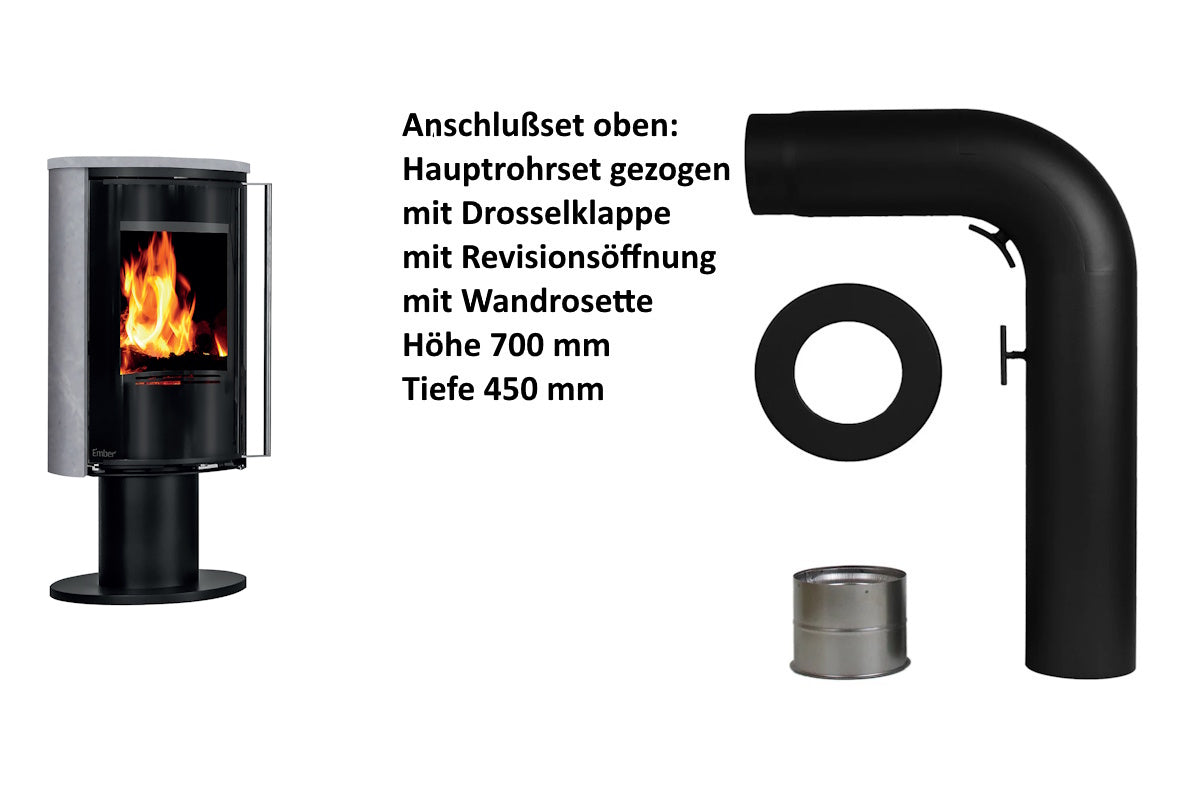 Ember Kamin E-16 VG drehbar Vollglastür