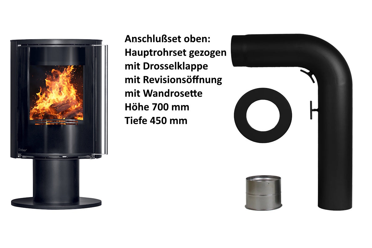 Ember Kamin E-16 VG drehbar Vollglastür