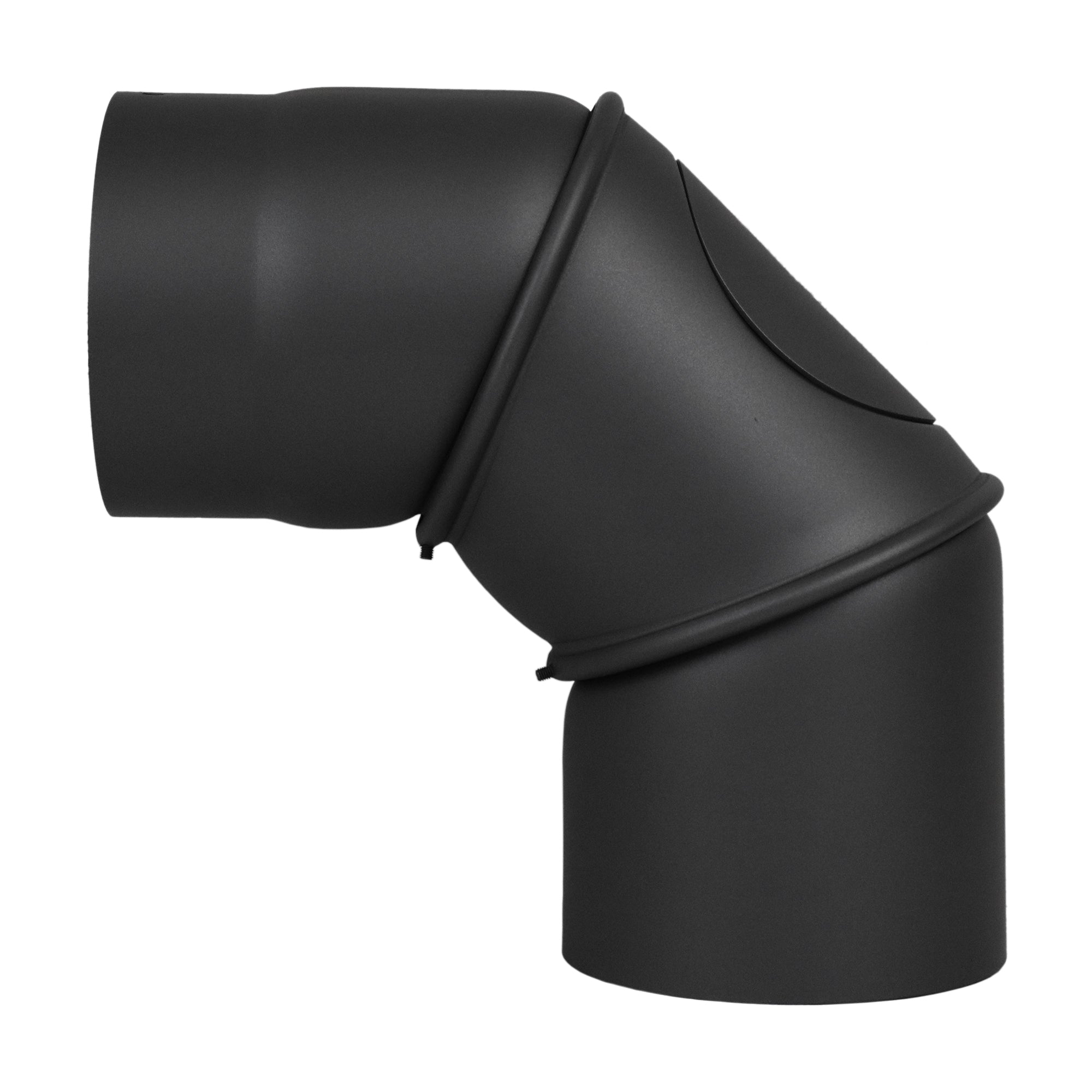 Stovepipe elbow 0° - 90° adjustable with cleaning door