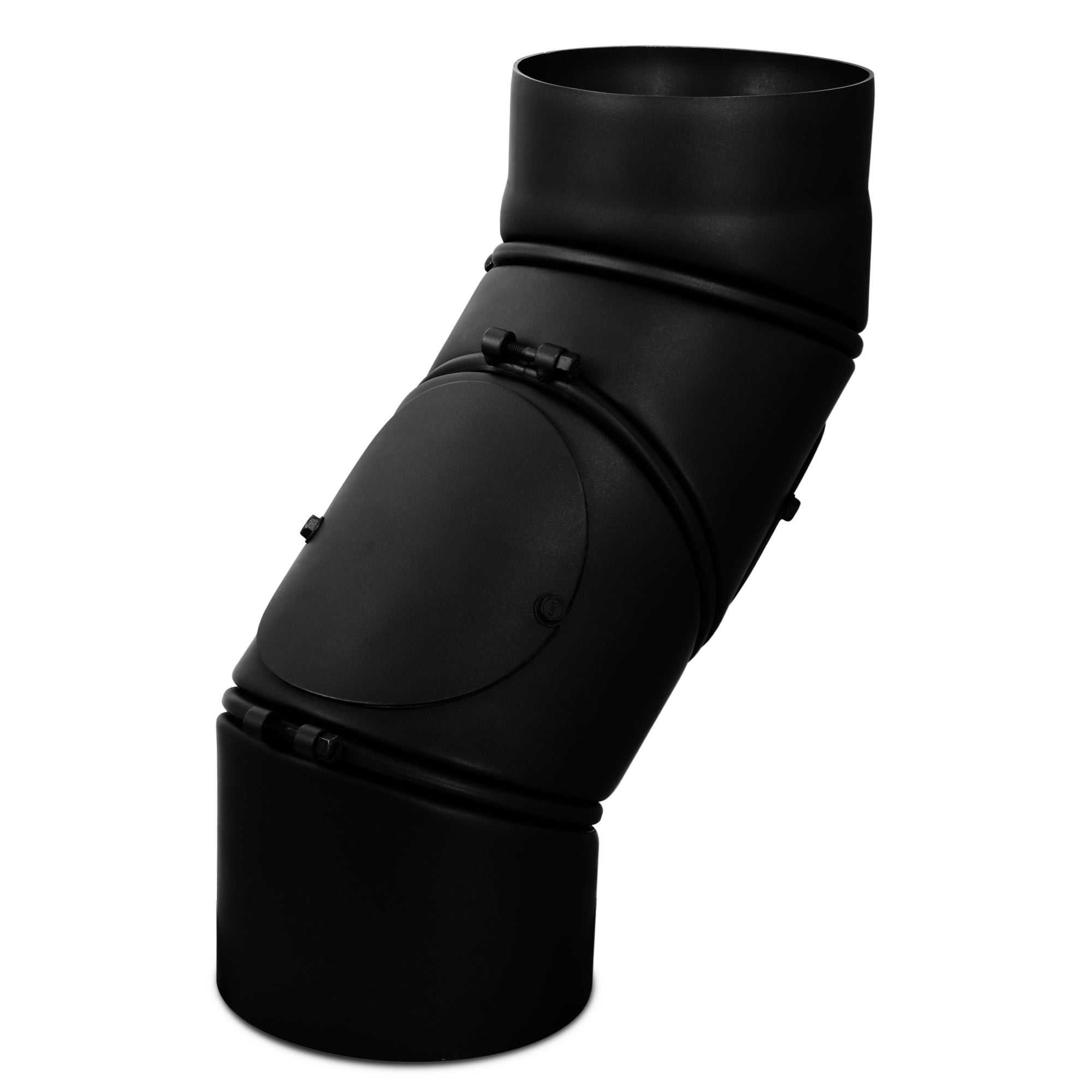 Stovepipe elbow 0° - 135° adjustable with cleaning door