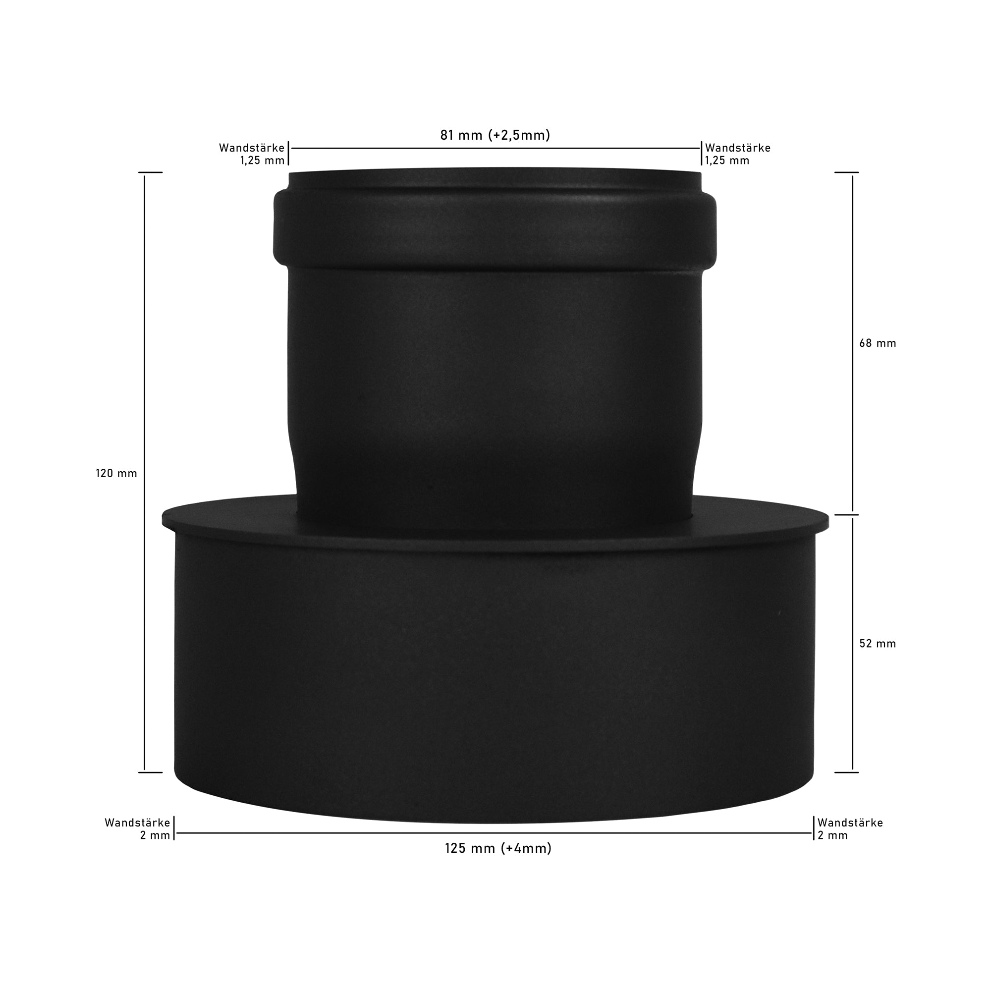 Erweiterung von Ø 80 mm auf Ø 130 mm
