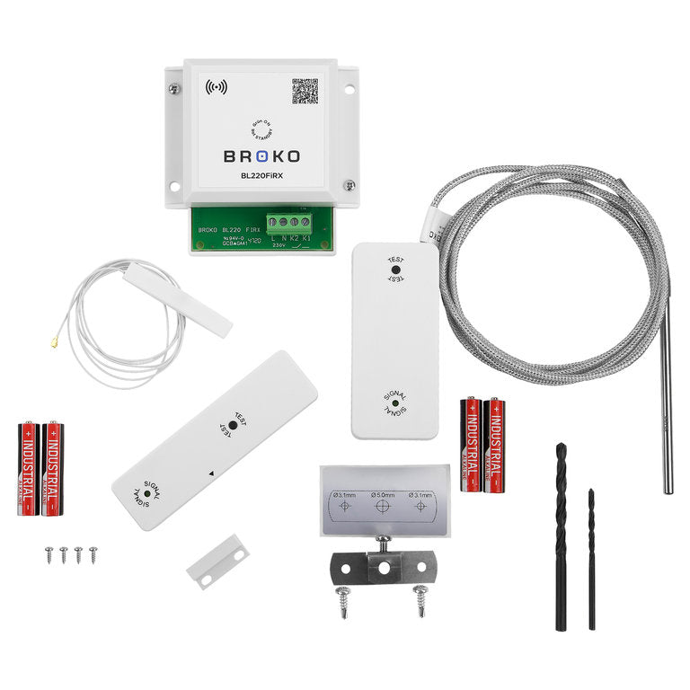 BROKO BL220FiT | Funk Einbauempfänger mit Temperaturfühler und Antenne